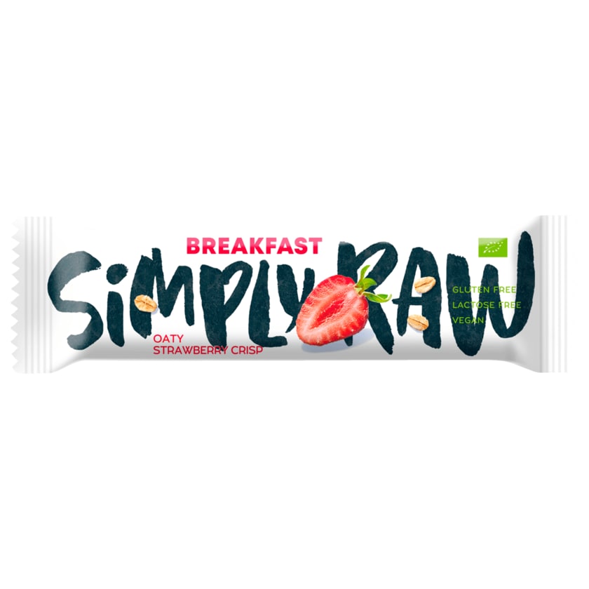Simply Raw Bio Breakfast Oaty Strawberry Crisp Riegel 40g